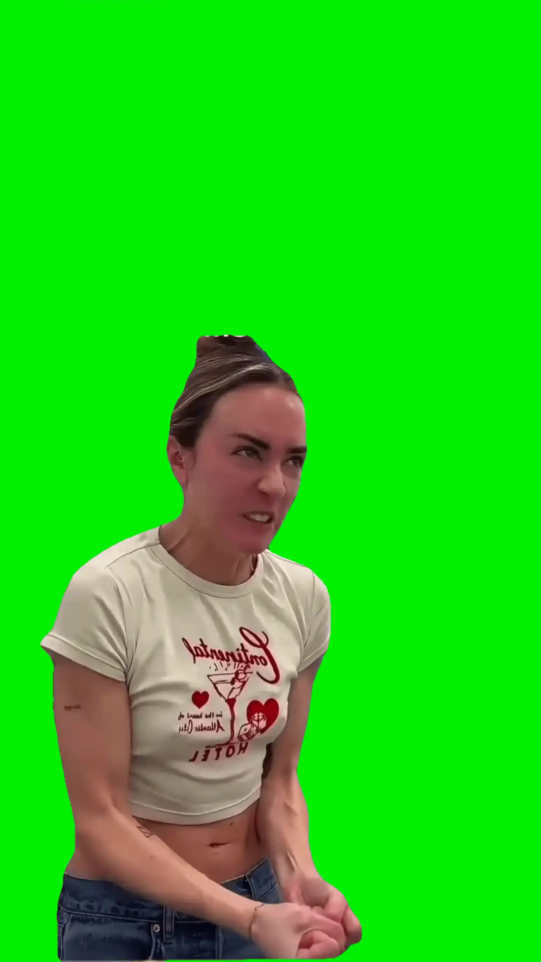 Upset lady meme green screen