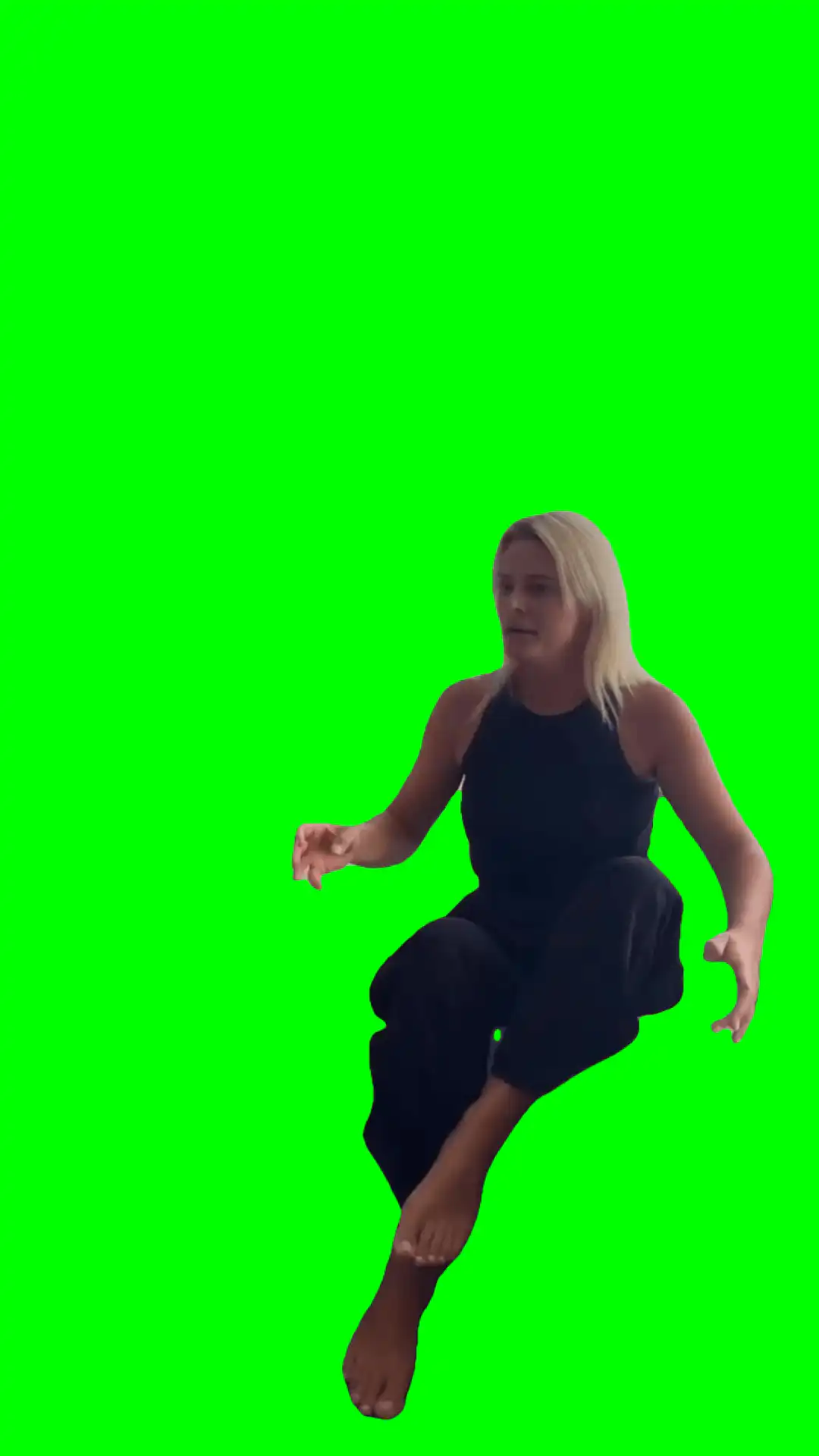 Upset woman green screen