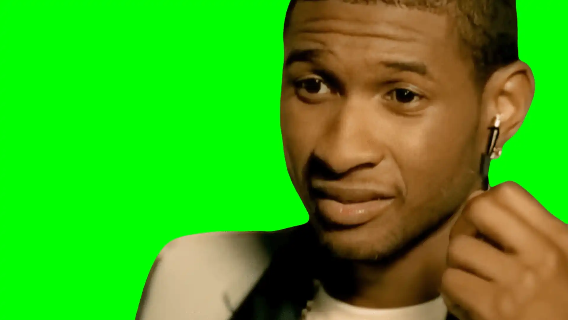 Usher Quit playing with me man! Are you serious Green screen