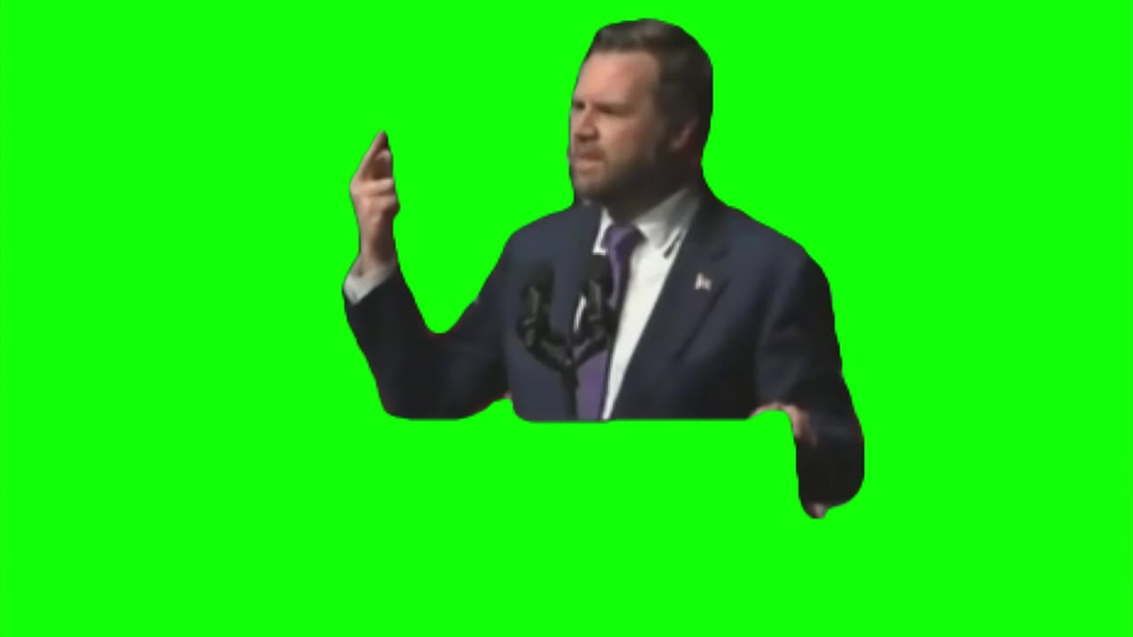 Vance Throwing Middle Finger Green Screen