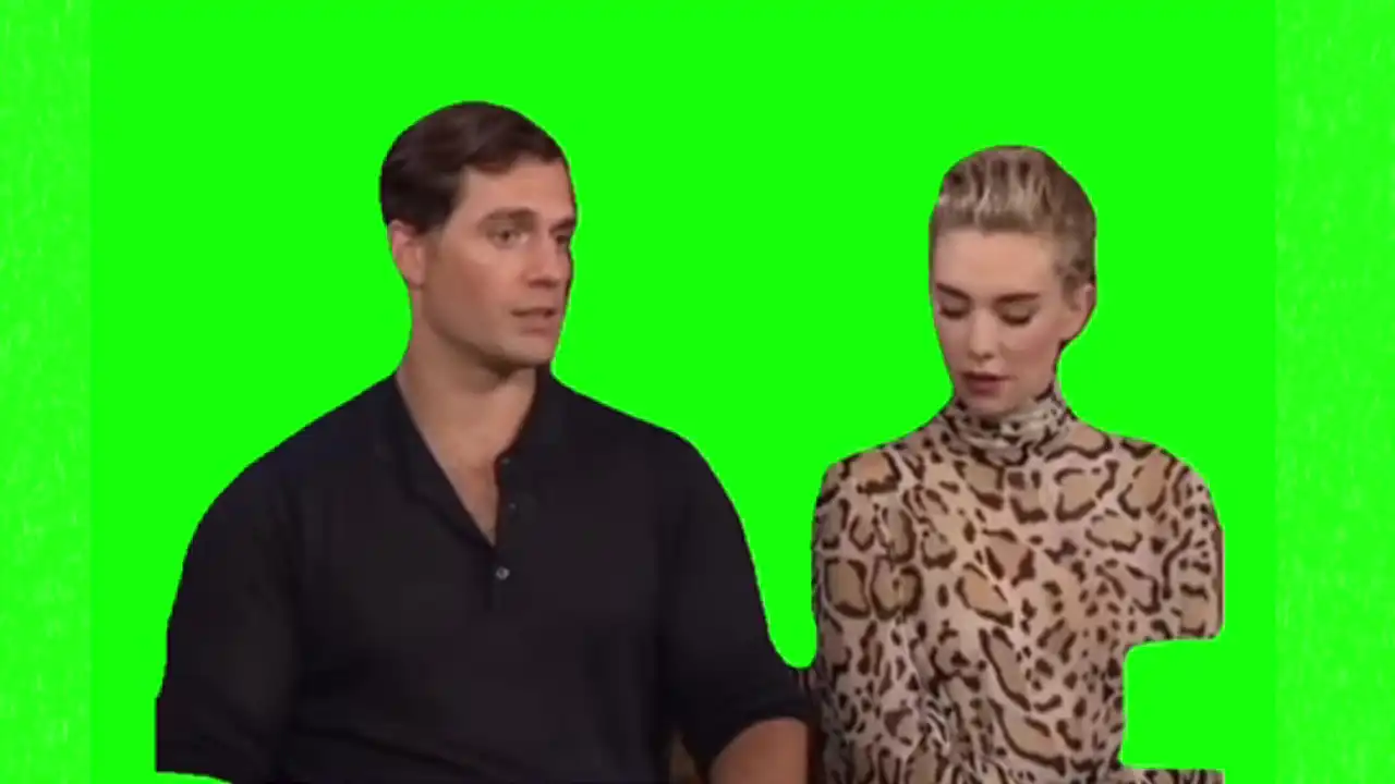 Vanessa starring at Kevin meme green screen