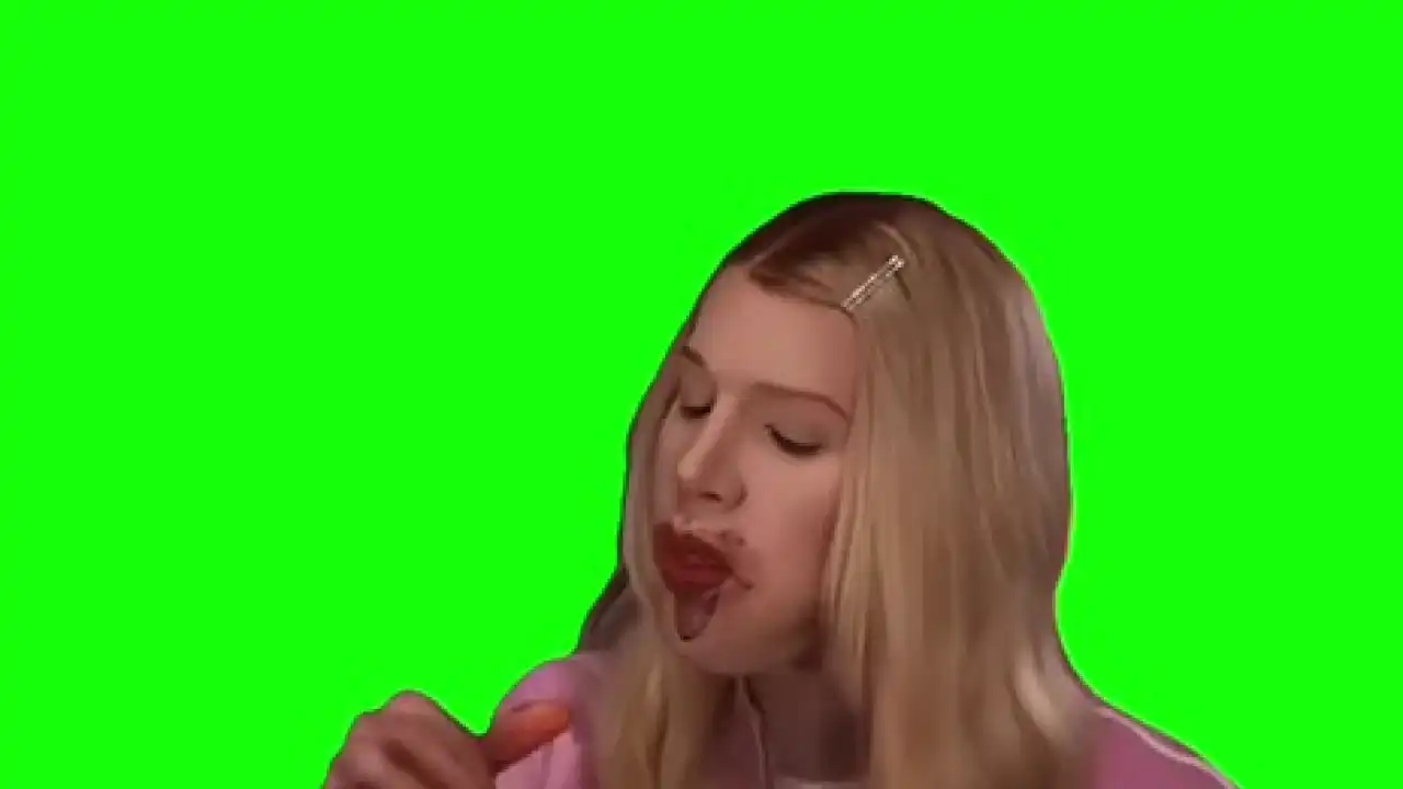 White chicks Eating Fast Meme green screen