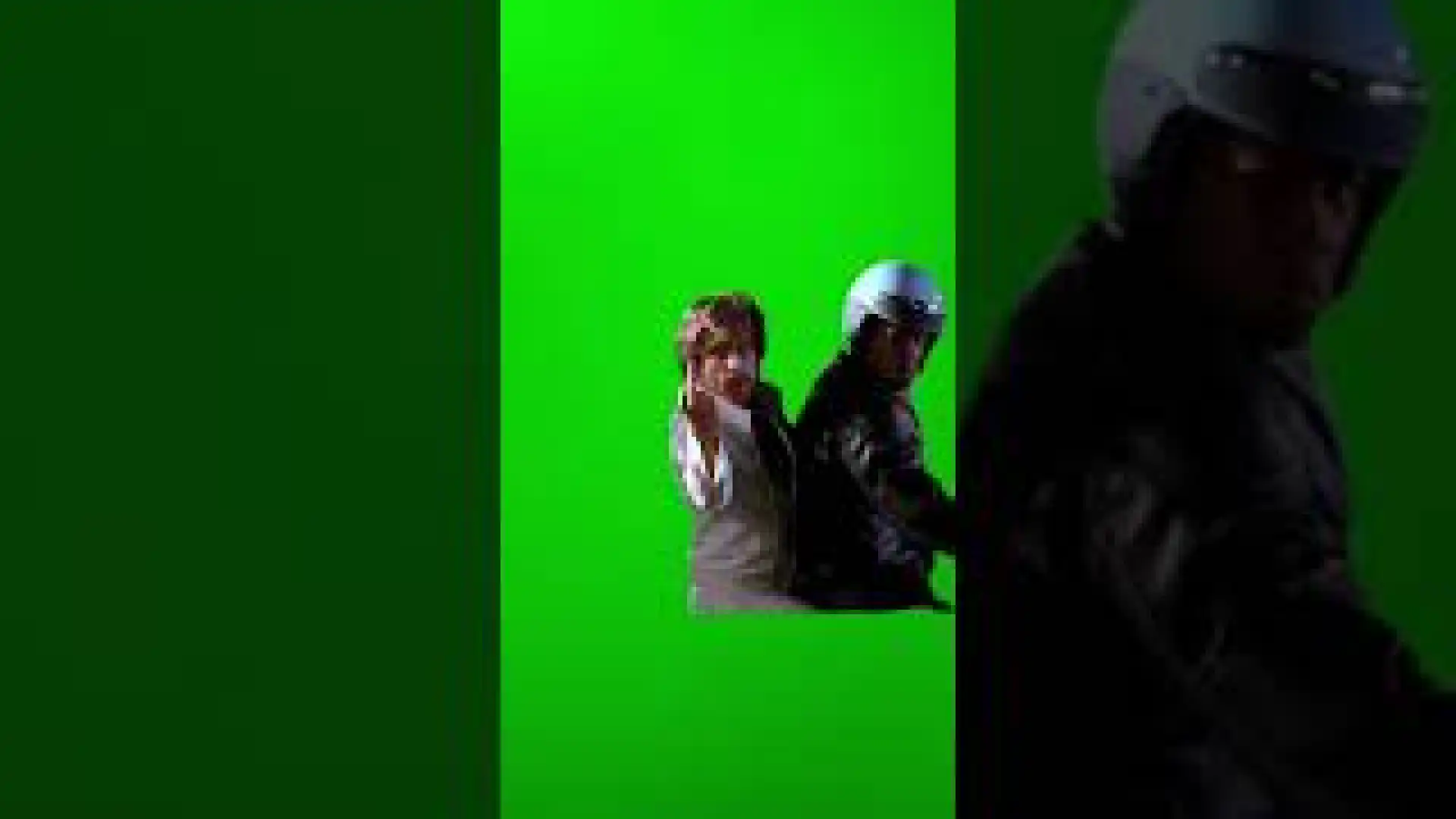 white riding away i dodgeball meme green screen