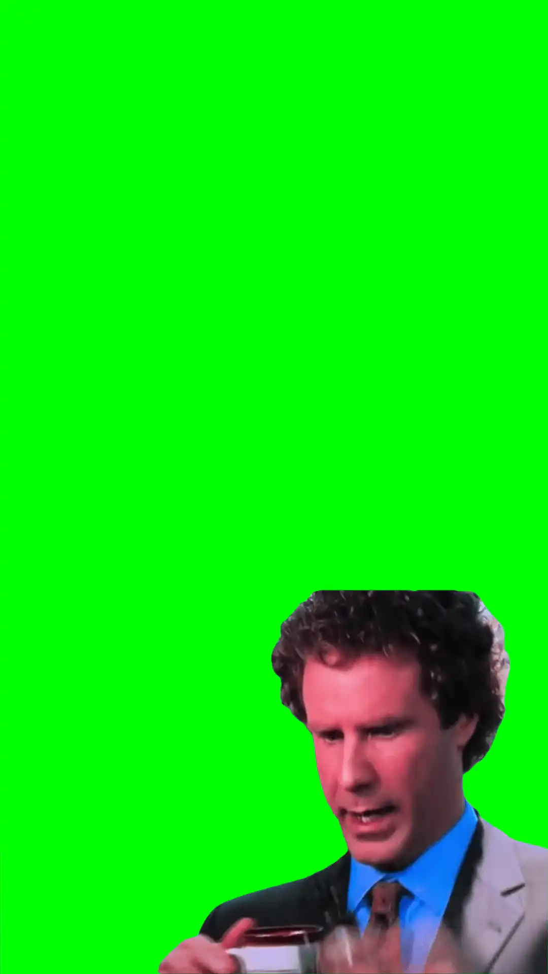 Will ferrel coffee drink meme green screen