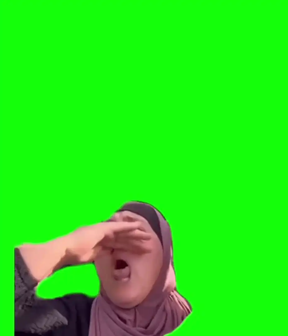 Woman screaming meme green screen
